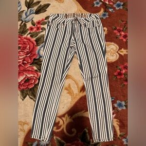 Dollhouse Blue and White Striped Denim Jeans